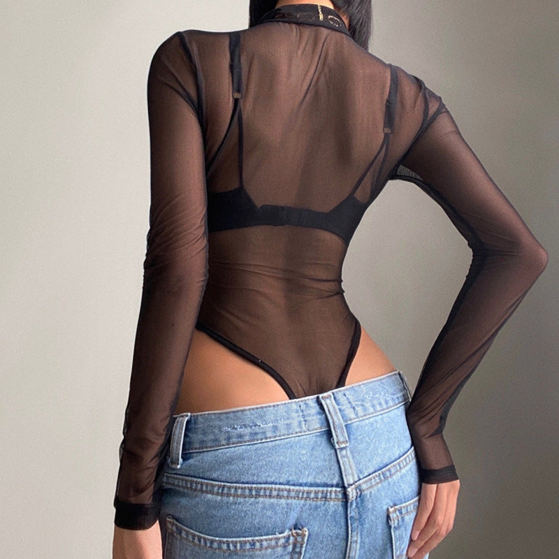 Black Transparent Bodysuit