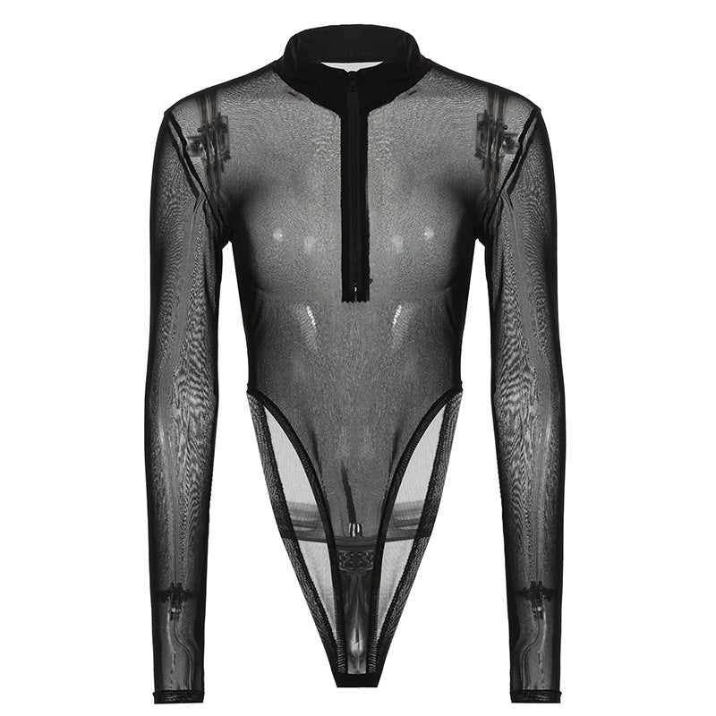 Black Transparent Bodysuit