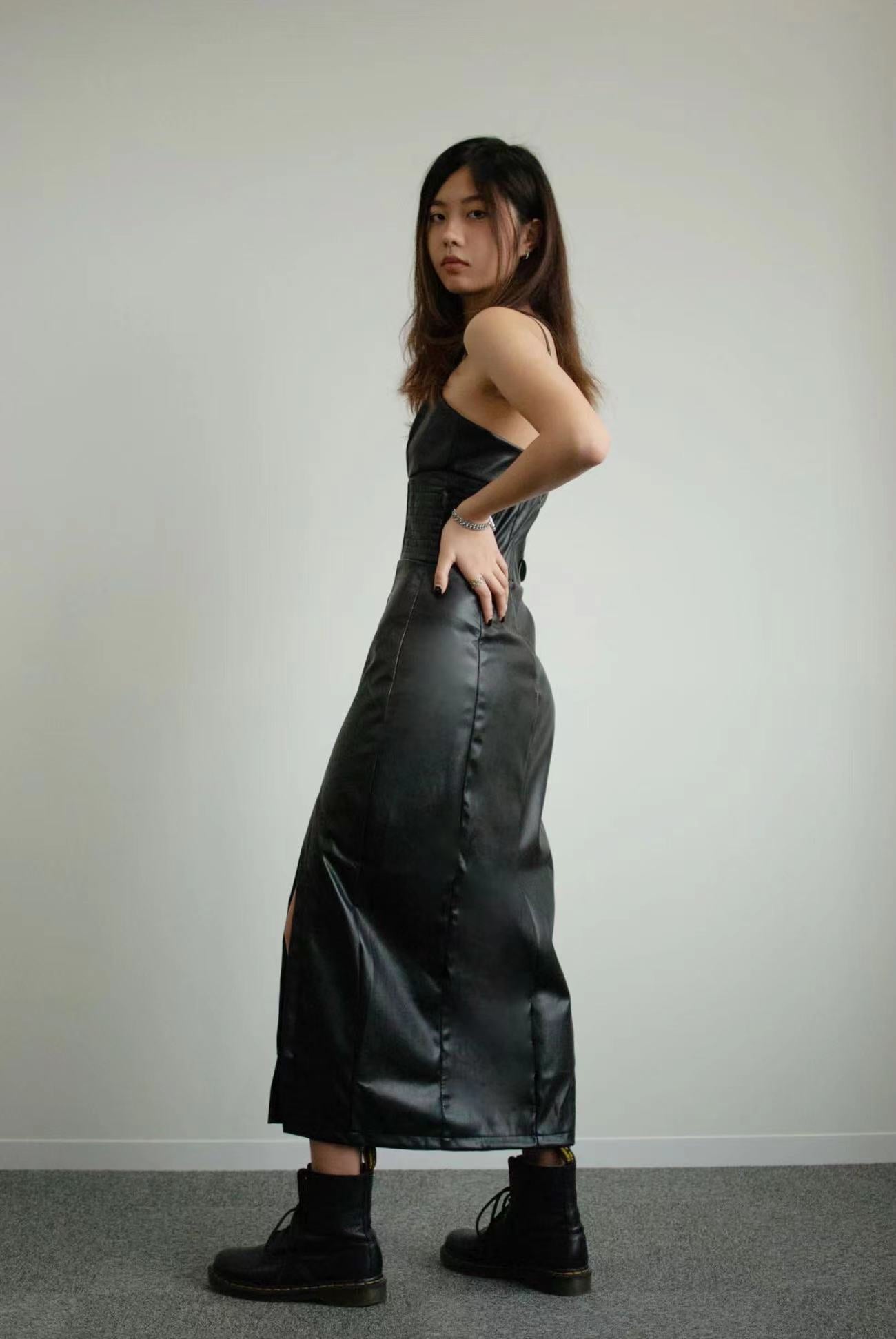 Long Leather Dress