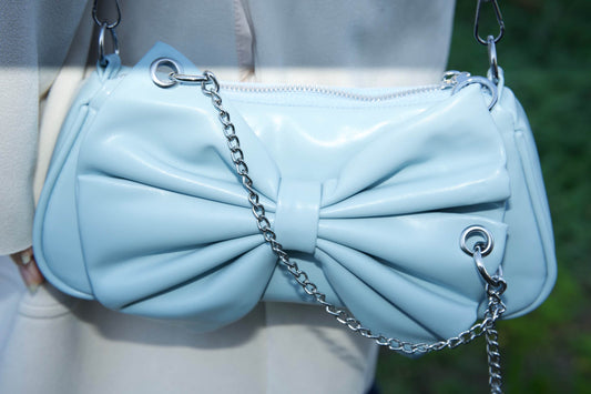 Baby Blue Leather Purse