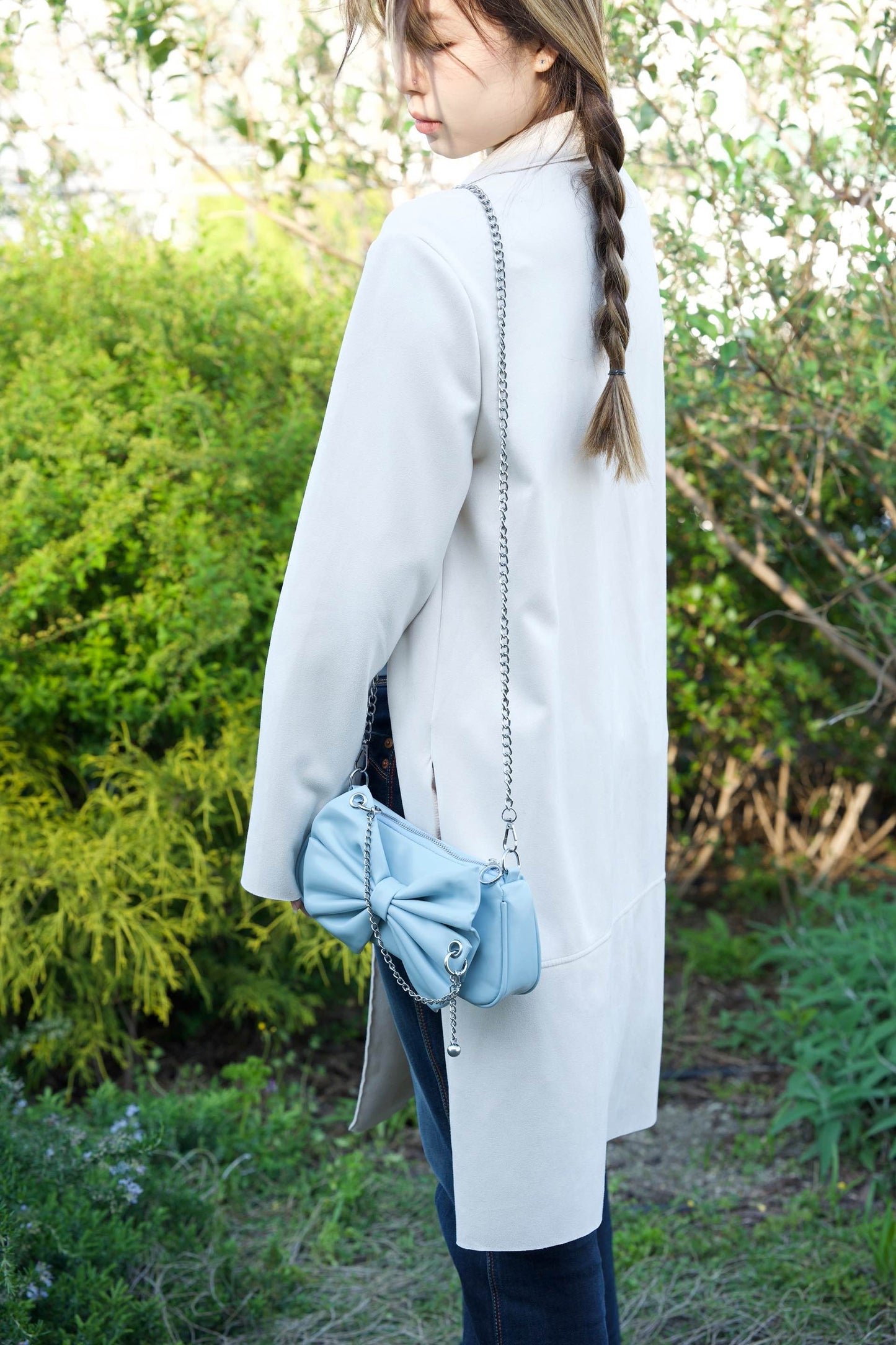 Baby Blue Leather Purse